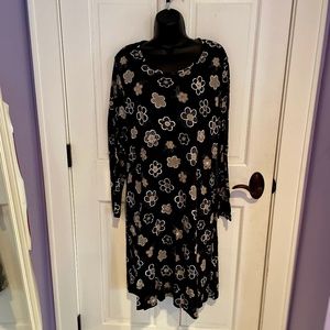 EUC Gudrun Sjödén Aria Jersey Tunic, XL black floral